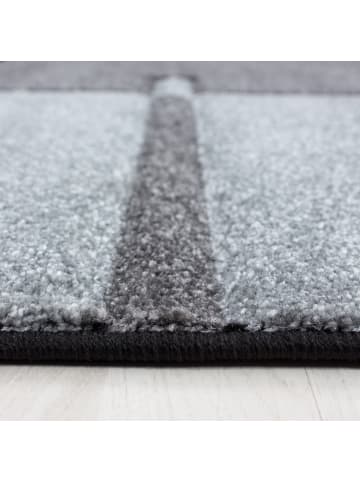 KADIMA DESIGN Teppich Kurzflor Waschbar Karo LATEMAR Strapazierfähig OEKO-TEX in Grau