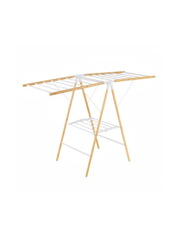 relaxdays Wäscheständer in Natur/ Weiß - (B)148 x (H)100 x (T)56 cm