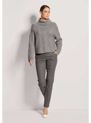 MADELEINE Stehkragen-Pullover mit Kaschmir in silbergrau / wollweiß / melange