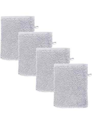 REDBEST Frottier, Leichtfrottier Waschhandschuh 4er-Pack Oceanside in silber