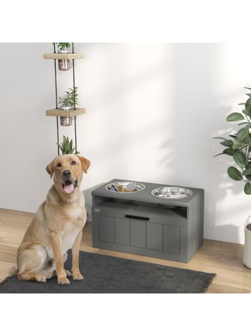 Pawhut Erhöhter Hundenapf Grau