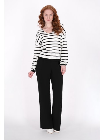 DreiMaster Women Pullover in black white stripe