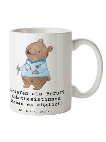 Mr. & Mrs. Panda Teetasse Anästhesistin Freude mit Spruch in Weiß