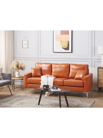 Beliani 3-Sitzer Sofa GAVLE in Braun/Silber - (W) 183 x (H) 83 x (L) 78 cm