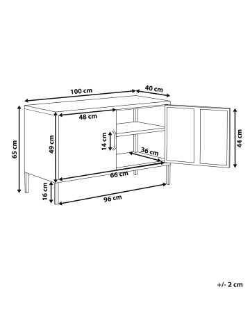 Beliani Büroschränke URIA in Beige - (W) 100 x (H) 65 x (L) 40 cm