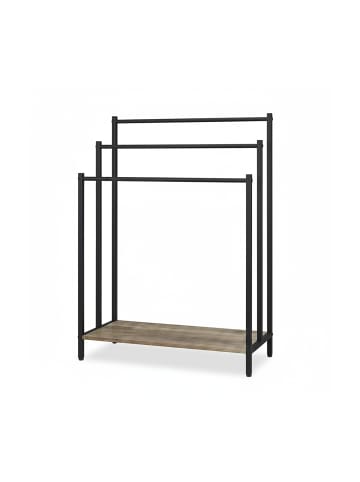 relaxdays Handtuchständer in Natur/ Schwarz - (B)60 x (H)82,5 x (T)28 cm