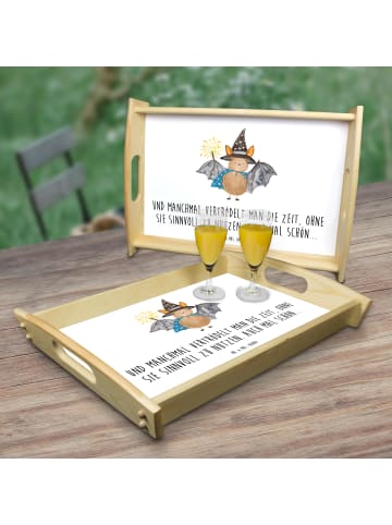 Mr. & Mrs. Panda Tablett Fledermaus Zauberer mit Spruch in Weiß