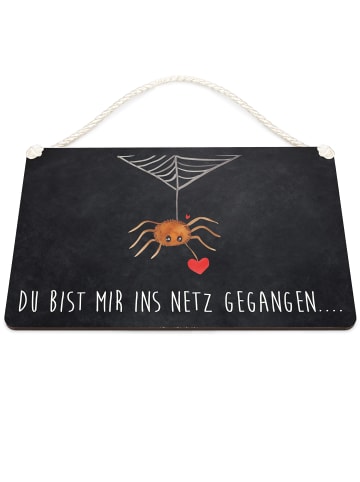 Mr. & Mrs. Panda Holzbild Spinne Agathe Liebe mit Spruch in Kreidetafel