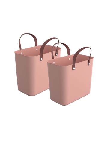 Rotho Albula 2er-Set Einkaufskörbe Taschen 25l in Mauve Rosa