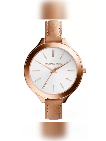Michael Kors Damenuhr in Braun, Lederarmand, Modell: MK2284 Slim Runway Lady