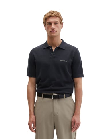Marc O'Polo Strick-Poloshirt DFB Travel Collection in Deep Night Blue