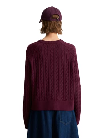 Marc O'Polo DENIM Zopfstrick-Cardigan oversized in Mahagony Jam