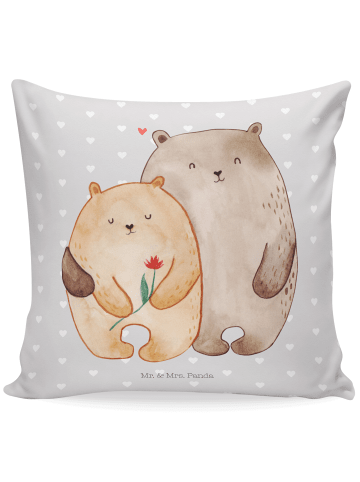 Mr. & Mrs. Panda 40 x 40 Kissen Bären Liebe ohne Spruch in Grau Pastell