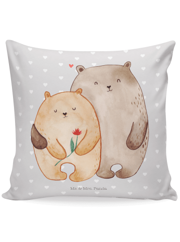 Mr. & Mrs. Panda 40x40 Kissen Bären Liebe ohne Spruch in Grau Pastell