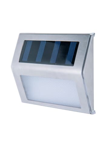 näve LED Solarleuchte "LEON" in stahl-blank - (L)10 cm x (B)2.2 cm x (H)8.2 cm