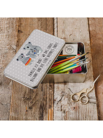 Mr. & Mrs. Panda behälter Koala Familie mit Spruch in Grau Pastell