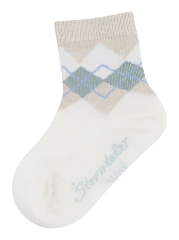Sterntaler Socken Wolle Karo in ecru