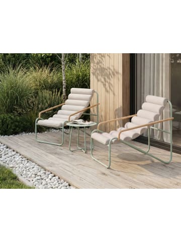 Beliani 3-tlg Lounge Set PASTO in Grün/Beige
