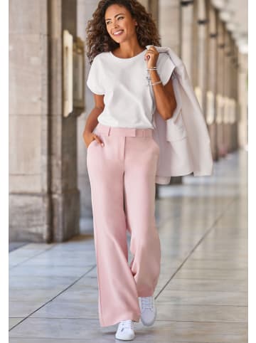 LASCANA Kurzarmshirt in weiß