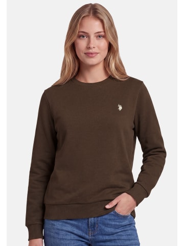 U.S. Polo Assn. Pullover USZoee – Damen Sweatshirt mit Rundhalsausschnitt in Choco