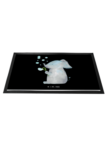 Mr. & Mrs. Panda Fussmatte Elefant Seifenblasen ohne Spruch in Schwarz