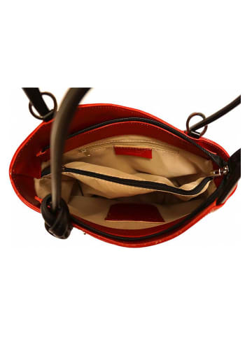 Florence Florence Schultertasche, Rucksack Leder rot, schwarz ca. 28cm