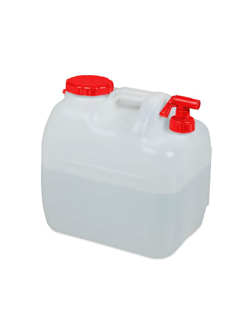relaxdays Wasserkanister in Weiß/Rot - 23 l