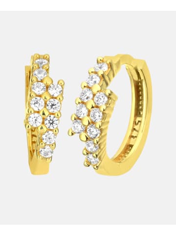 Vanlere Creolen aus 375 Gelbgold mit Zirkonia