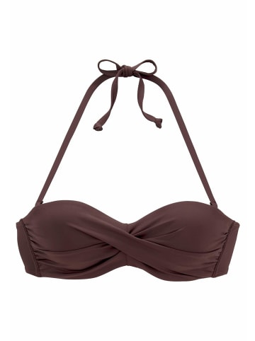 S. Oliver Bügel-Bandeau-Bikini-Top in braun