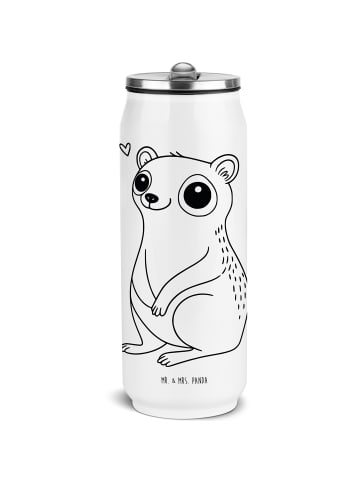 Mr. & Mrs. Panda Thermosflasche Plumplori Glücklich ohne Spruch in Weiß