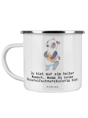 Mr. & Mrs. Panda Campingtasse Bäckereifachverkäuferin Herz mit S... in Weiß