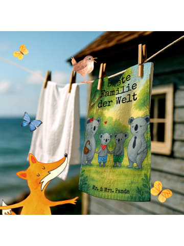 Mr. & Mrs. Panda Handtuch Koala Familie zwei Design mit Spruch in Weiß