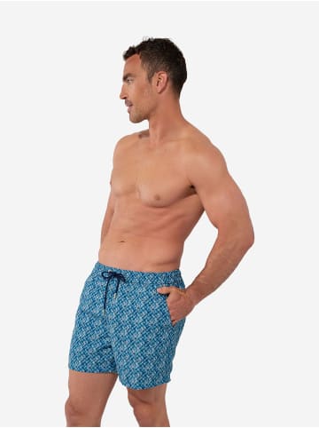 HOM Boxer-Badehose Beach Boxer Camaiore in blue print