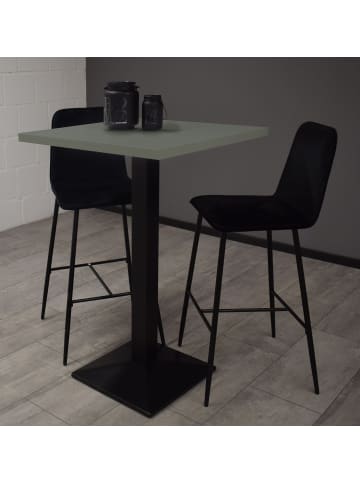 58 aufm Kessel TRESENTISCH Elene 70x70x106 schwarz matt/Pinie green matt lack