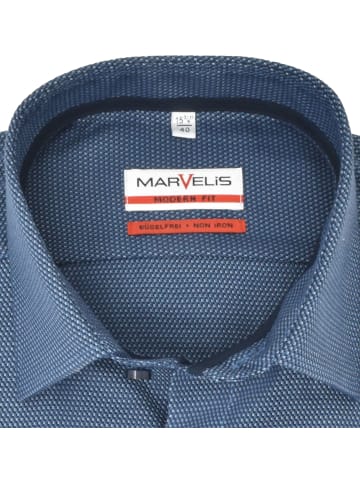 MARVELIS Modern Fit Businesshemd in Dunkelblau