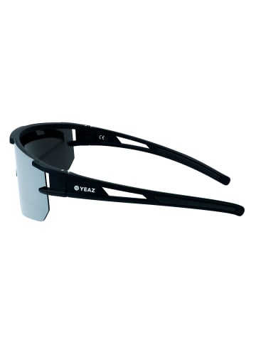 YEAZ SUNSPARK Sport-Sonnenbrille Black/Silver Mirror in silber