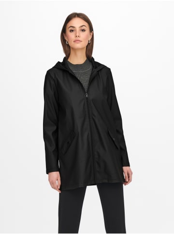 JACQUELINE de YONG Regenjacke Wasserdicht Kapuze Seitentaschen in Schwarz-2