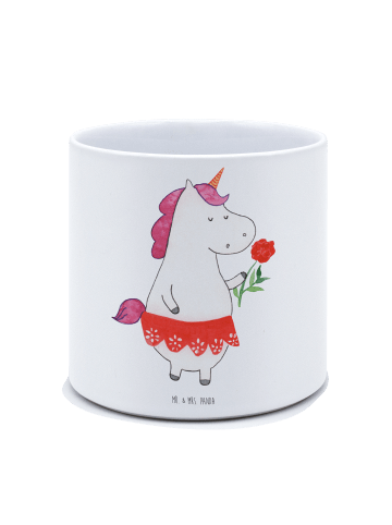 Mr. & Mrs. Panda Blumenkübel Einhorn Dame ohne Spruch in Weiß
