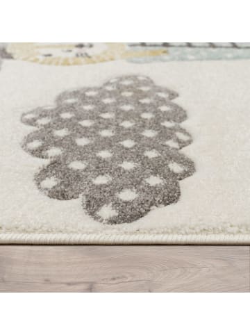 KADIMA DESIGN Kinderteppich Ballon mit Tieren Kinderzimmer in Creme