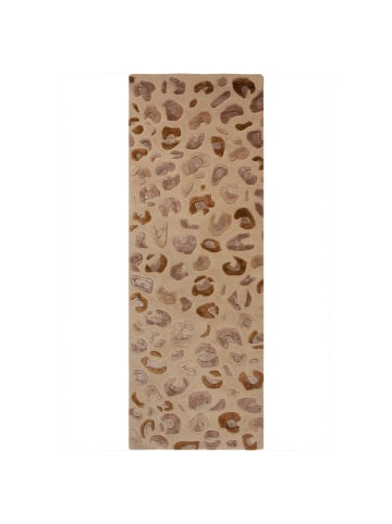 KADIMA DESIGN SABLE Läufer 80x230 Natur Leopard getuftet weich fußwarm Boho in Natur