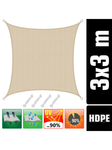 AMANKA Sonnensegel White Sands 300 x 300cm in beige