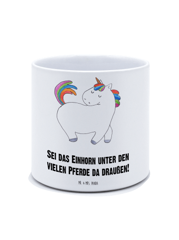 Mr. & Mrs. Panda XL Blumentopf Einhorn Stolzieren mit Spruch in Weiß