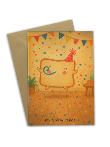 Mr. & Mrs. Panda Grußkarte Toast Party Design ohne Spruch in Weiß