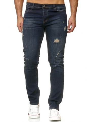 RESLAD Jeans Destroyed Stretch Denim in dunkelblau(2090)