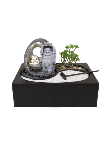 Kiom Led Zimmerbrunnen ZenGarden LietoBuddha 28.8 x 21 x 20 in steingrau / schwarz