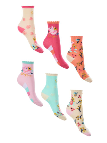 Peppa Pig Kinder Socken 6 Paar Strümpfe Paket in Mehrfarbig