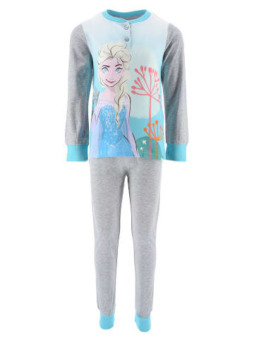 Disney Frozen 2tlg. Outfit: Schlafanzug Elsa Langarmshirt mit Hose in Grau