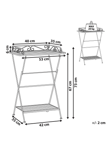 Beliani Beistelltisch ANCUD in Weiß - (W) 35 x (H) 73 x (L) 40 cm