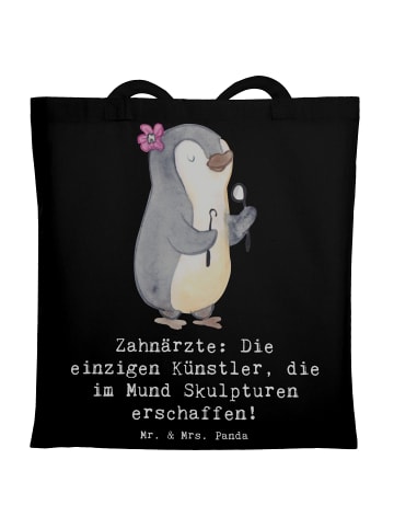 Mr. & Mrs. Panda Tragetasche Zahnarzt Künstler mit Spruch in Schwarz