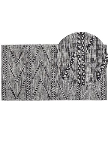 Beliani Kurzflor TERMAL in Schwarz/Weiß - (W) 80 x (H) 1 x (L) 150 cm